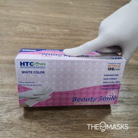 Нитрилни ръкавици HTC Beauty Smile - бели 002