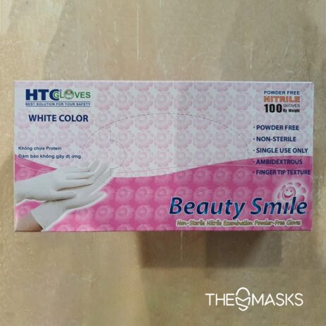 Нитрилни ръкавици HTC Beauty Smile - бели 003